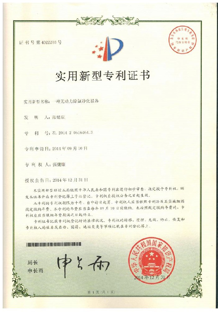 專利證書(shū)1